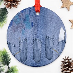 Background-jeans Round Ornament (two Sides) by nateshop