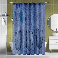 Background-jeans Shower Curtain 48  X 72  (small)  by nateshop