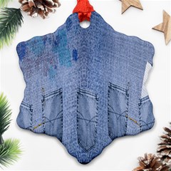 Background-jeans Snowflake Ornament (two Sides) by nateshop