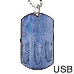 Background-jeans Dog Tag Usb Flash (one Side) by nateshop