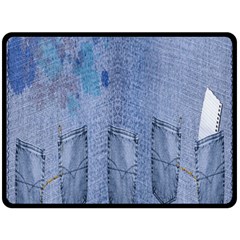 Background-jeans Fleece Blanket (large)  by nateshop