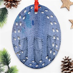 Background-jeans Oval Filigree Ornament (two Sides) by nateshop