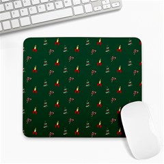 Christmas Background Green Pattern Large Mousepad by Ravend