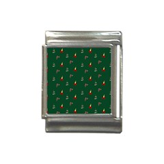 Christmas Background Green Pattern Italian Charm (13mm)