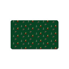 Christmas Background Green Pattern Magnet (name Card)