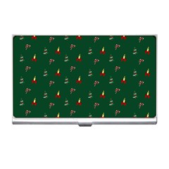 Christmas Background Green Pattern Business Card Holder by Ravend