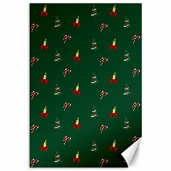 Christmas Background Green Pattern Canvas 12  X 18  by Ravend