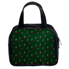 Christmas Background Green Pattern Classic Handbag (two Sides) by Ravend