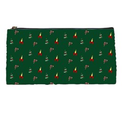 Christmas Background Green Pattern Pencil Case by Ravend