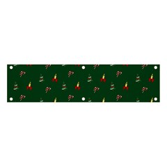 Christmas Background Green Pattern Banner And Sign 4  X 1  by Ravend