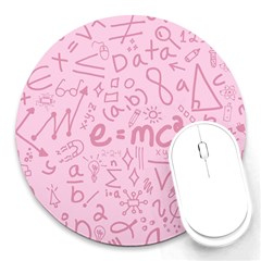 Background Back To School Bright Round Mousepad by Ravend