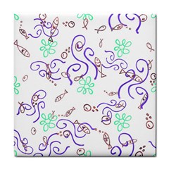 Background Pattern Wallpaper Fish Tile Coaster