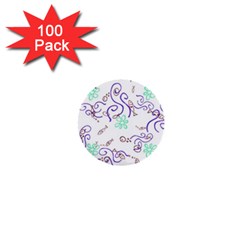 Background Pattern Wallpaper Fish 1  Mini Buttons (100 pack) 