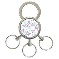 Background Pattern Wallpaper Fish 3-Ring Key Chain