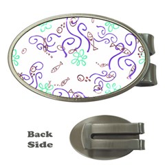 Background Pattern Wallpaper Fish Money Clips (Oval) 