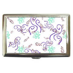 Background Pattern Wallpaper Fish Cigarette Money Case