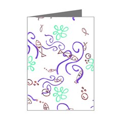 Background Pattern Wallpaper Fish Mini Greeting Card