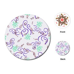 Background Pattern Wallpaper Fish Playing Cards Single Design (Round)