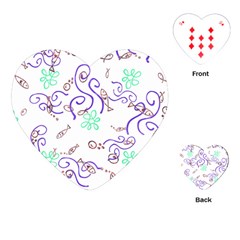 Background Pattern Wallpaper Fish Playing Cards Single Design (Heart)