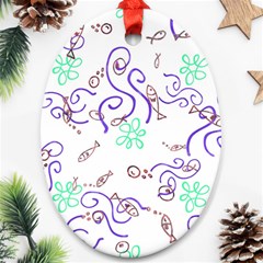 Background Pattern Wallpaper Fish Oval Ornament (Two Sides)