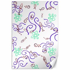 Background Pattern Wallpaper Fish Canvas 12  x 18 