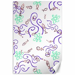 Background Pattern Wallpaper Fish Canvas 24  X 36  by Ravend