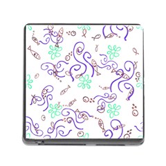 Background Pattern Wallpaper Fish Memory Card Reader (Square 5 Slot)