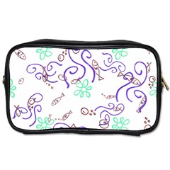 Background Pattern Wallpaper Fish Toiletries Bag (One Side)