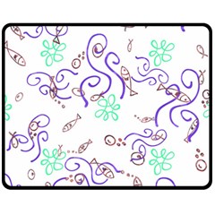 Background Pattern Wallpaper Fish Fleece Blanket (Medium) 