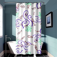 Background Pattern Wallpaper Fish Shower Curtain 36  x 72  (Stall) 