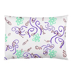 Background Pattern Wallpaper Fish Pillow Case (Two Sides)