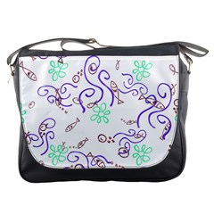 Background Pattern Wallpaper Fish Messenger Bag by Ravend