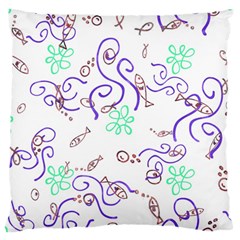 Background Pattern Wallpaper Fish Large Cushion Case (One Side)