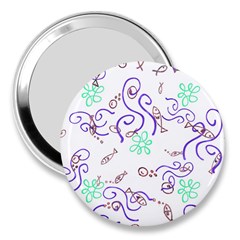 Background Pattern Wallpaper Fish 3  Handbag Mirrors