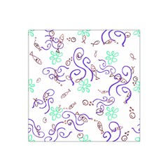 Background Pattern Wallpaper Fish Satin Bandana Scarf 22  x 22 