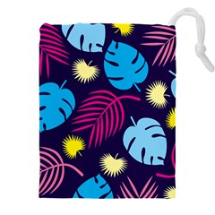 Leaves Patternwallpaper Foliage Drawstring Pouch (5xl) by Ravend