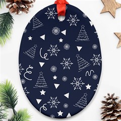 Tree Christmas Xmas Snow Ornament (oval) by Ravend