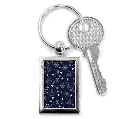 Tree Christmas Xmas Snow Key Chain (rectangle) by Ravend