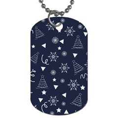 Tree Christmas Xmas Snow Dog Tag (one Side) by Ravend