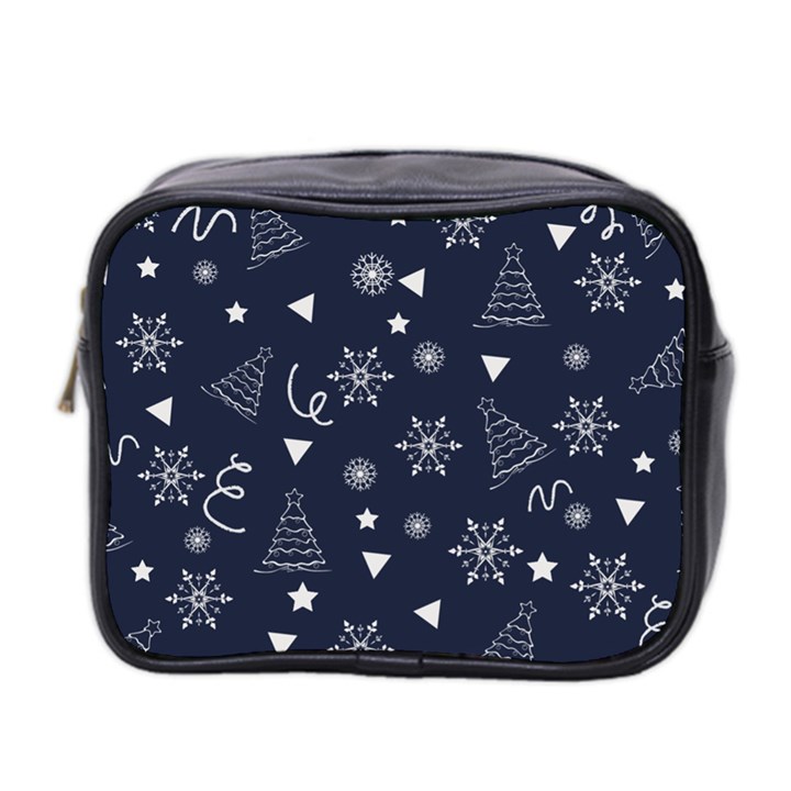 Tree Christmas Xmas Snow Mini Toiletries Bag (Two Sides)