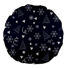 Tree Christmas Xmas Snow Large 18  Premium Round Cushions by Ravend