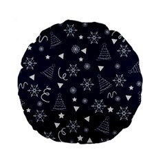 Tree Christmas Xmas Snow Standard 15  Premium Flano Round Cushions by Ravend