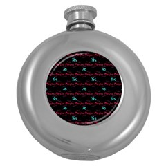 Doodle Lettering Background Round Hip Flask (5 Oz) by Ravend