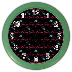 Doodle Lettering Background Color Wall Clock by Ravend