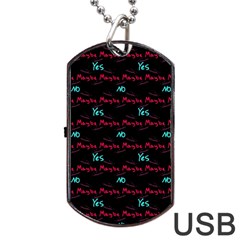 Doodle Lettering Background Dog Tag Usb Flash (two Sides) by Ravend