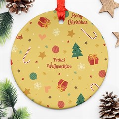 Christmas Treecandy Cane Snowflake Ornament (round) by Ravend