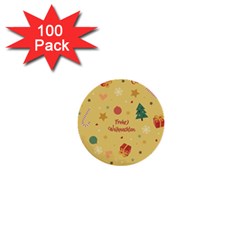 Christmas Treecandy Cane Snowflake 1  Mini Buttons (100 Pack)  by Ravend