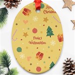 Christmas Treecandy Cane Snowflake Oval Ornament (Two Sides) Front