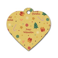 Christmas Treecandy Cane Snowflake Dog Tag Heart (one Side) by Ravend