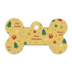 Christmas Treecandy Cane Snowflake Dog Tag Bone (two Sides) by Ravend